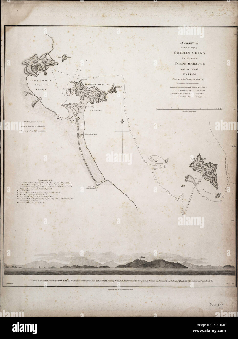 English A Chart Of Part Of The Coast Of Cochin China Including - english a chart of part of the coast of cochin china including turon harbour and the island callao from an actual survey in june 1793